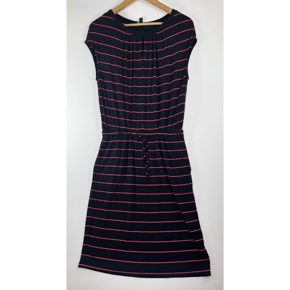 Banana Republic Dress Womens Small Striped Drawstring Waist Pockets Casual Summe